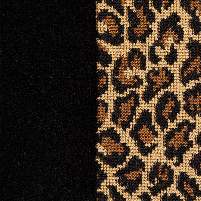 Schumacher Guepard Stripe Velvet Black Fabric 77142