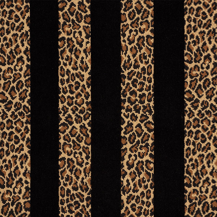 Schumacher Guepard Stripe Velvet Black Fabric 77142