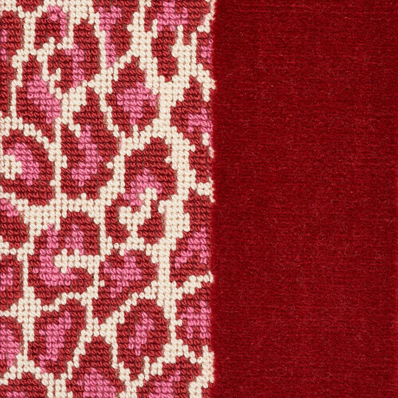 Schumacher Guepard Stripe Velvet Red Fabric 77143