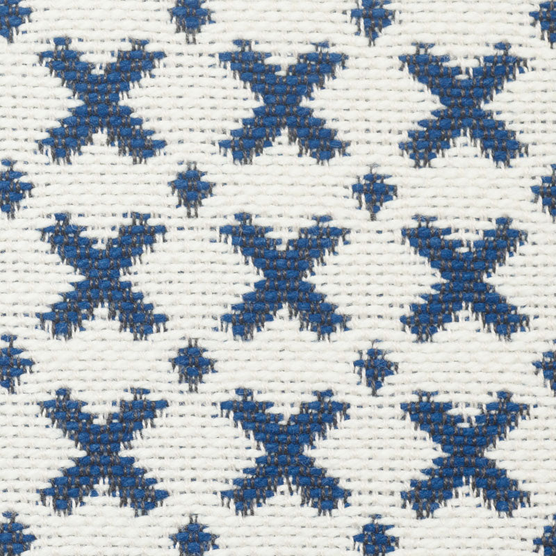 Schumacher Elias Blue & Ivory Fabric 77200