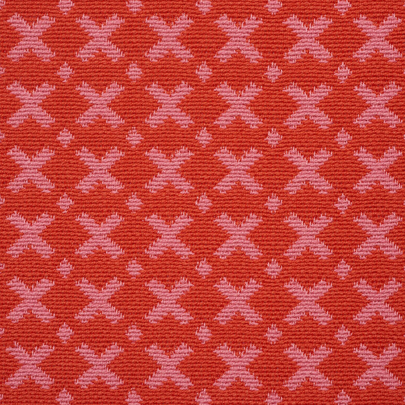 Schumacher Elias Pink & Red Fabric 77201