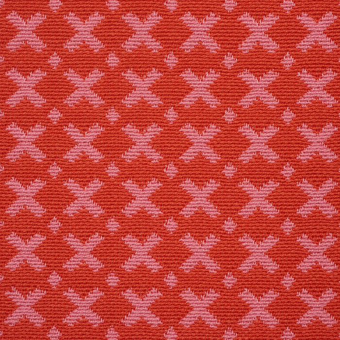 Schumacher Elias Pink & Red Fabric Sample 77201