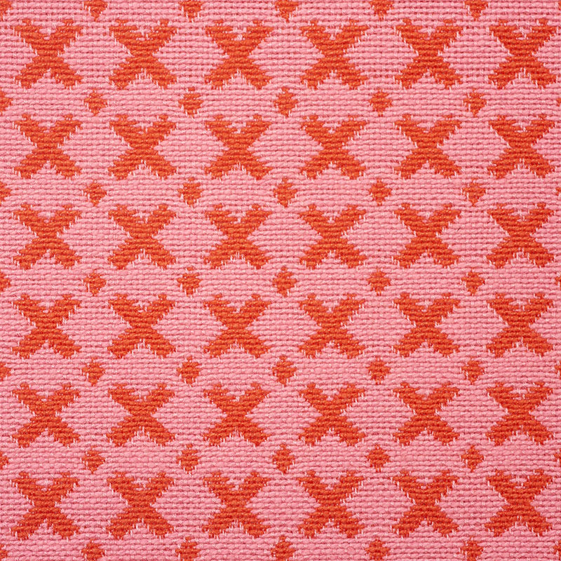 Schumacher Elias Pink & Red Fabric 77201