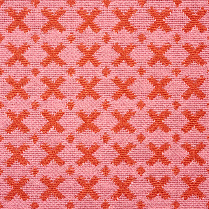 Schumacher Elias Pink & Red Fabric Sample 77201