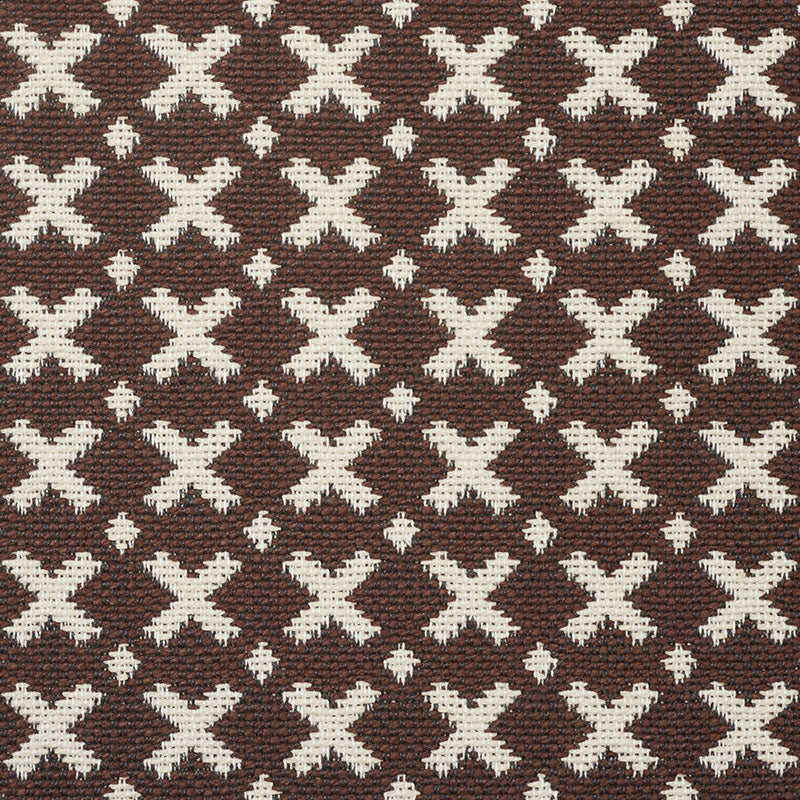 Schumacher Elias Brown & Ecru Fabric 77202