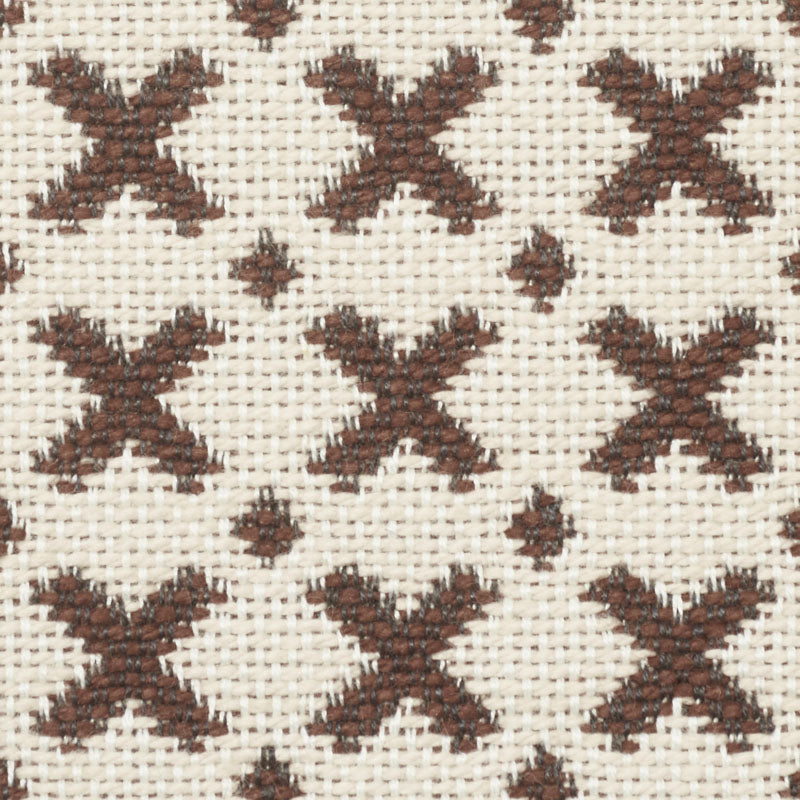 Schumacher Elias Brown & Ecru Fabric 77202