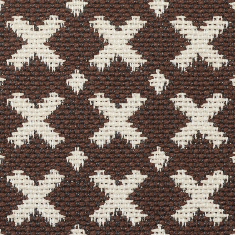 Schumacher Elias Brown & Ecru Fabric 77202