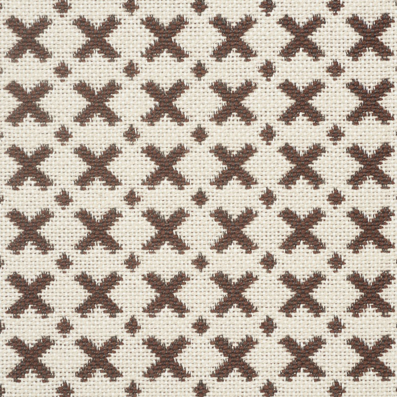 Schumacher Elias Brown & Ecru Fabric 77202