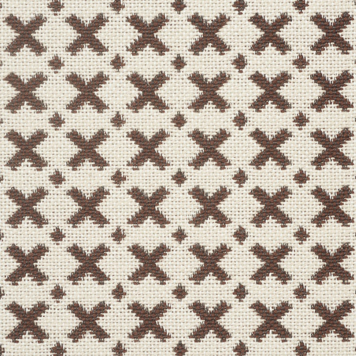 Schumacher Elias Brown & Ecru Fabric 77202