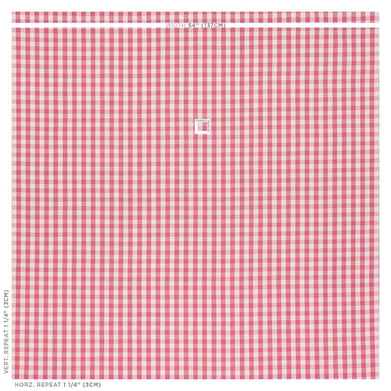 Schumacher Elton Cotton Check Magenta Fabric 77310