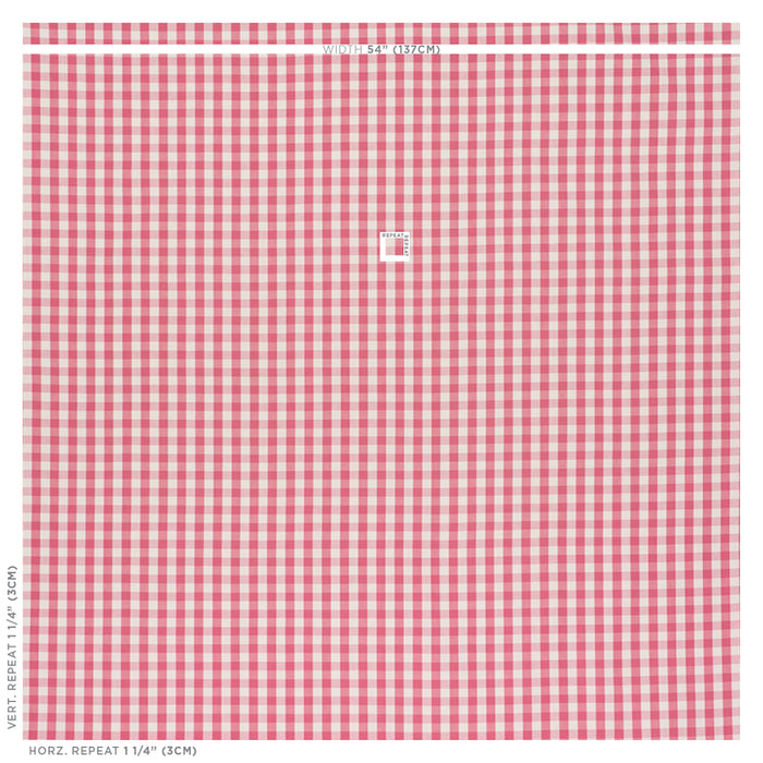 Schumacher Elton Cotton Check Magenta Fabric Sample 77310