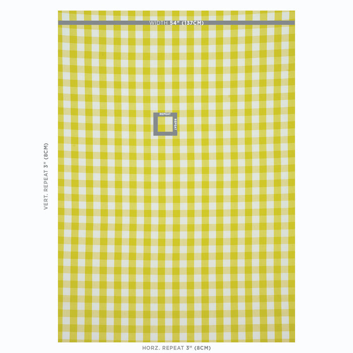 Schumacher Camden Cotton Check Yellow Fabric Sample 77320