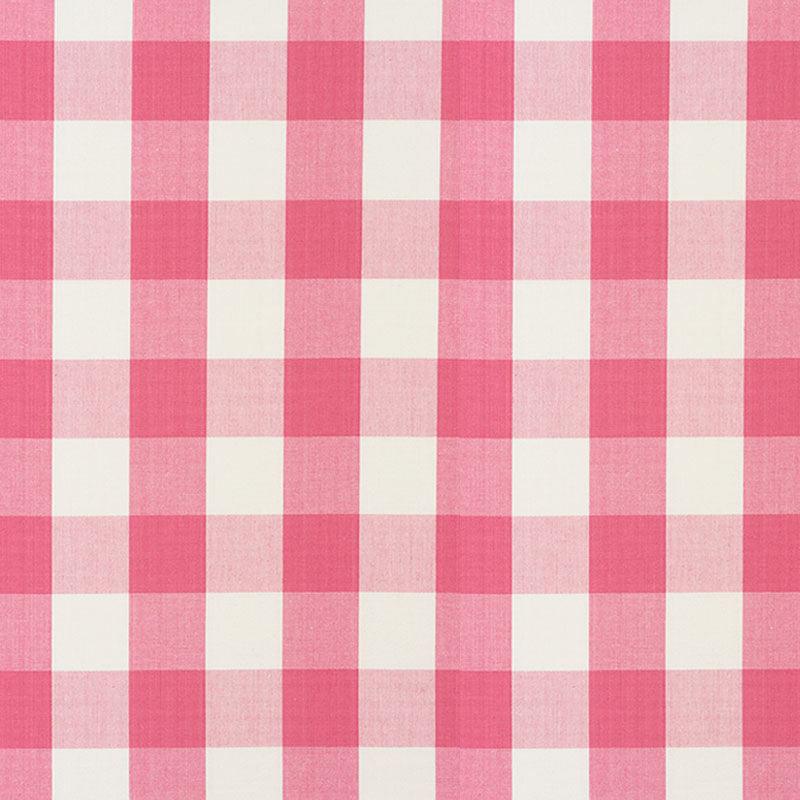 Schumacher Camden Cotton Check Magenta Fabric Sample 77321