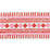 Schumacher Toula Hand Blocked Linen Tape Red & Pink Trim Sample 77331