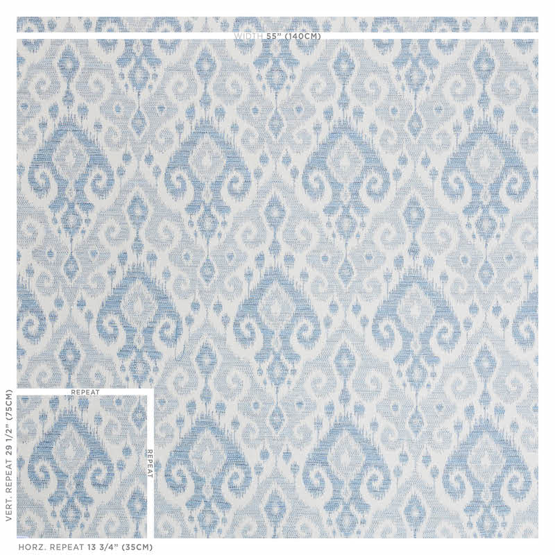 Schumacher Dedra Sky Fabric Sample 77360