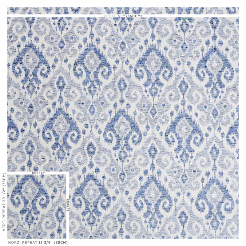 Schumacher Dedra Indigo Fabric 77362