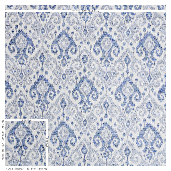 Schumacher Dedra Indigo Fabric 77362