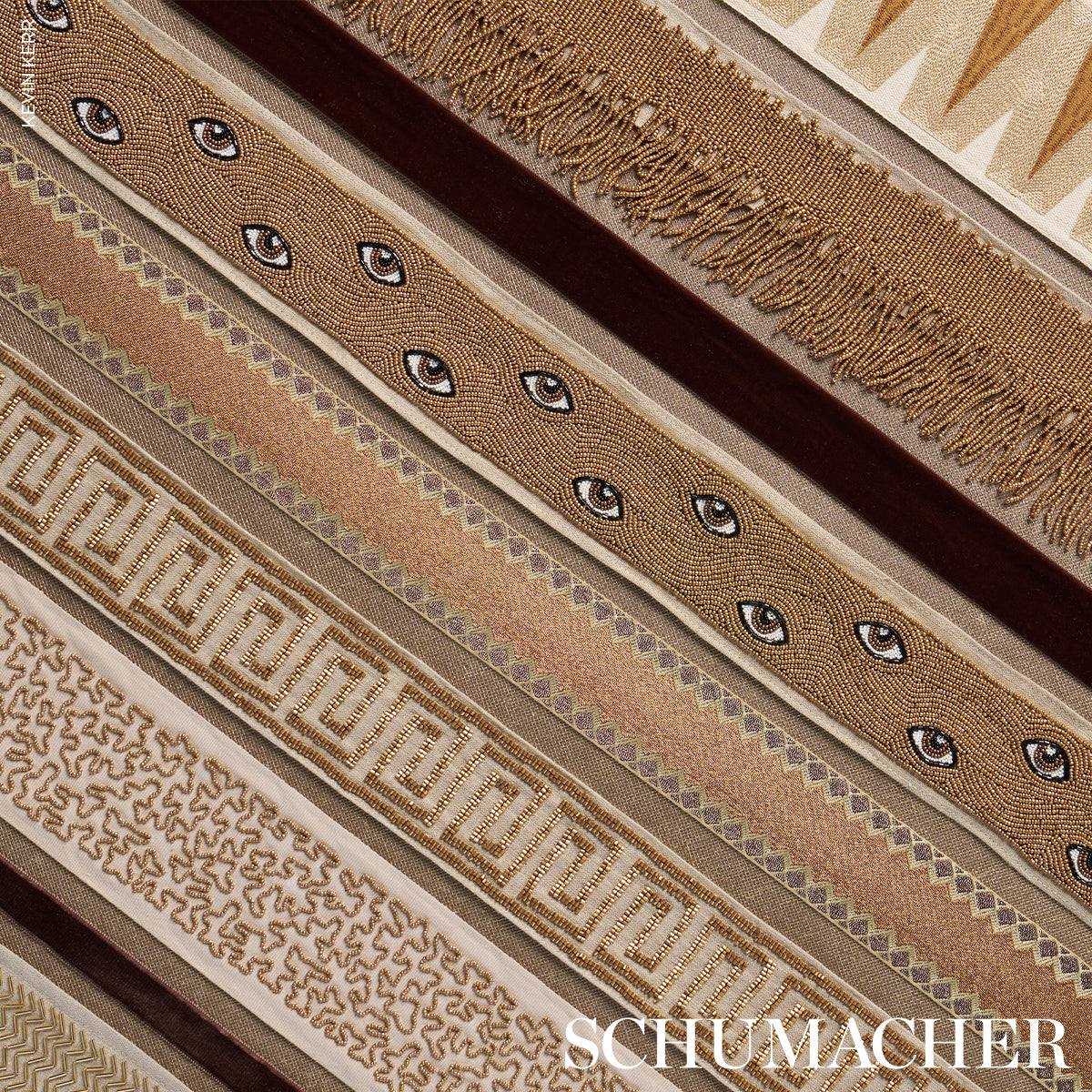 Schumacher Starling Beaded Fringe Gold Trim Sample 77372