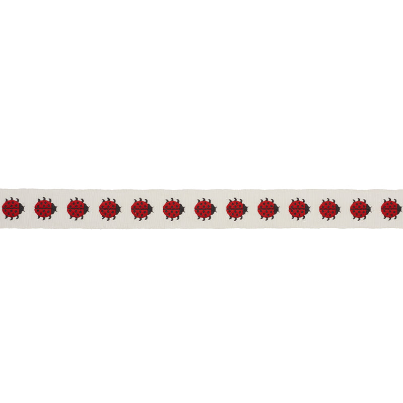 Schumacher Ladybird Tape Red & Ivory Trim 77390