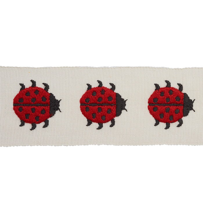 Schumacher Ladybird Tape Red & Ivory Trim 77390