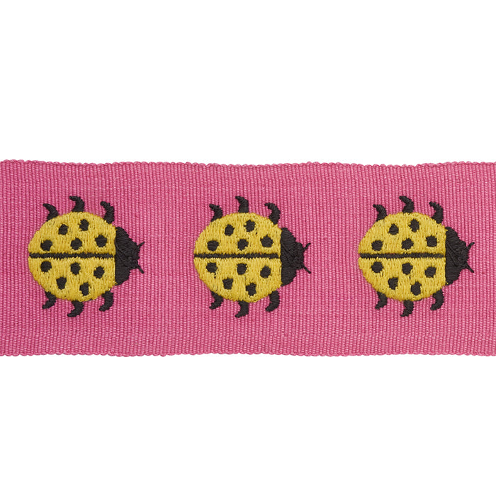 Schumacher Ladybird Tape Yellow & Pink Trim Sample 77391