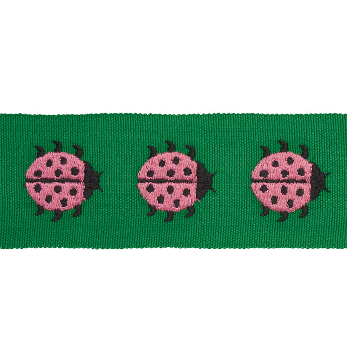 Schumacher Ladybird Tape Pink & Green Trim 77392