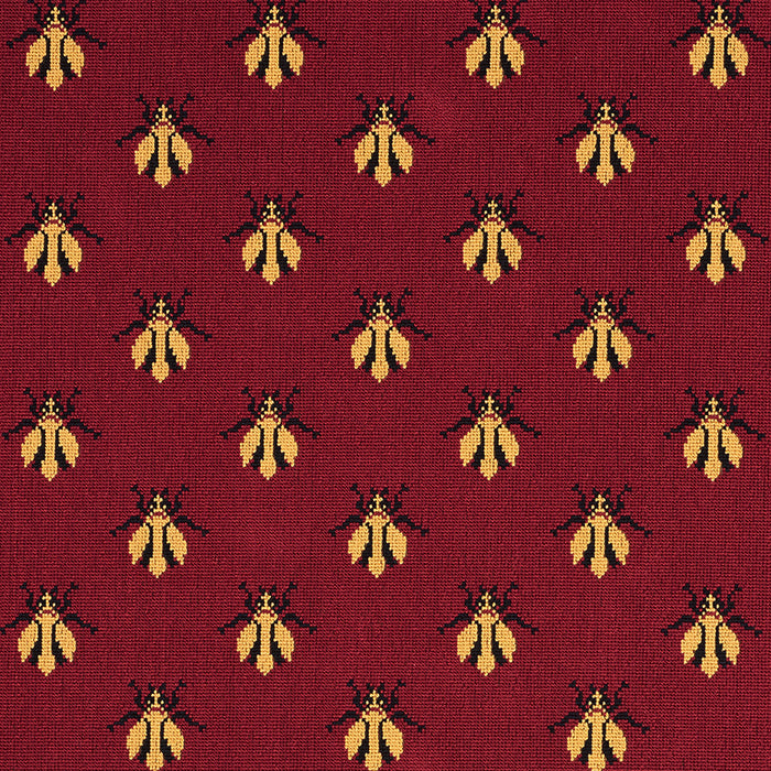 Schumacher Bee Epingle Red Fabric Sample 77410