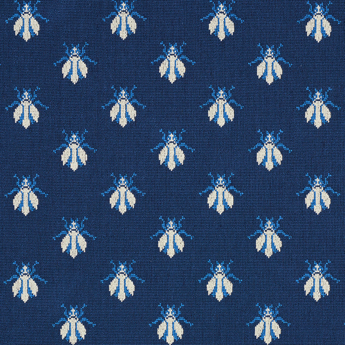 Schumacher Bee Epingle Blue Fabric Sample 77411