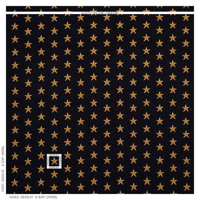 Schumacher Star Epingle Black Fabric 77420