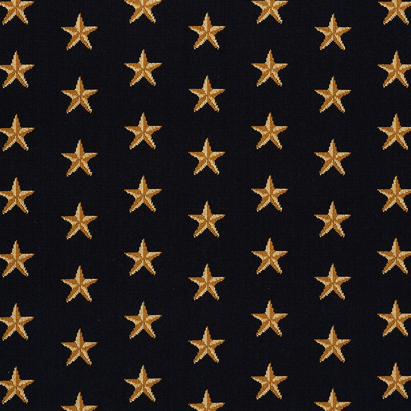 Schumacher Star Epingle Black Fabric Sample 77420