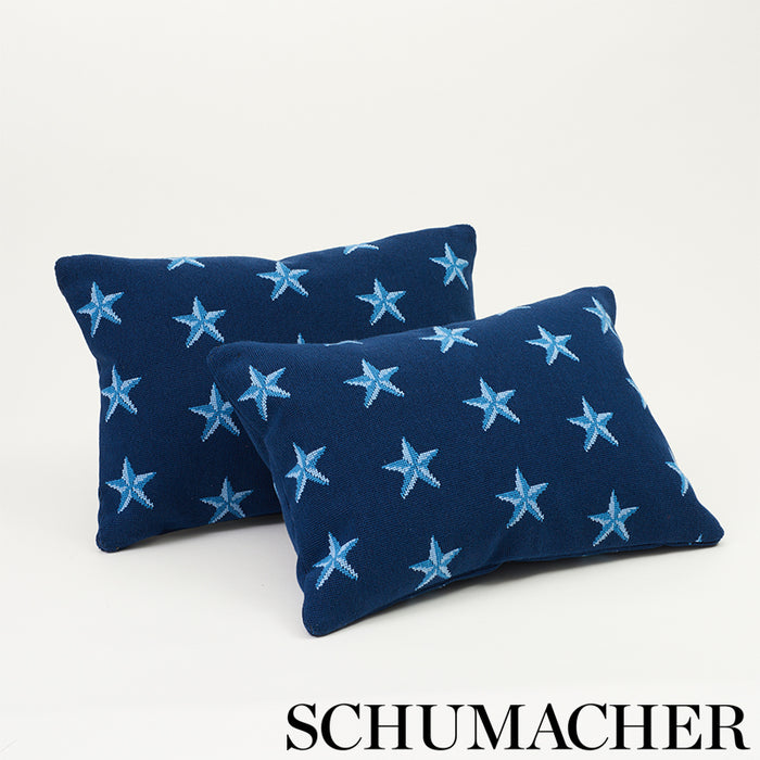 Schumacher Star Epingle Blue Fabric 77421