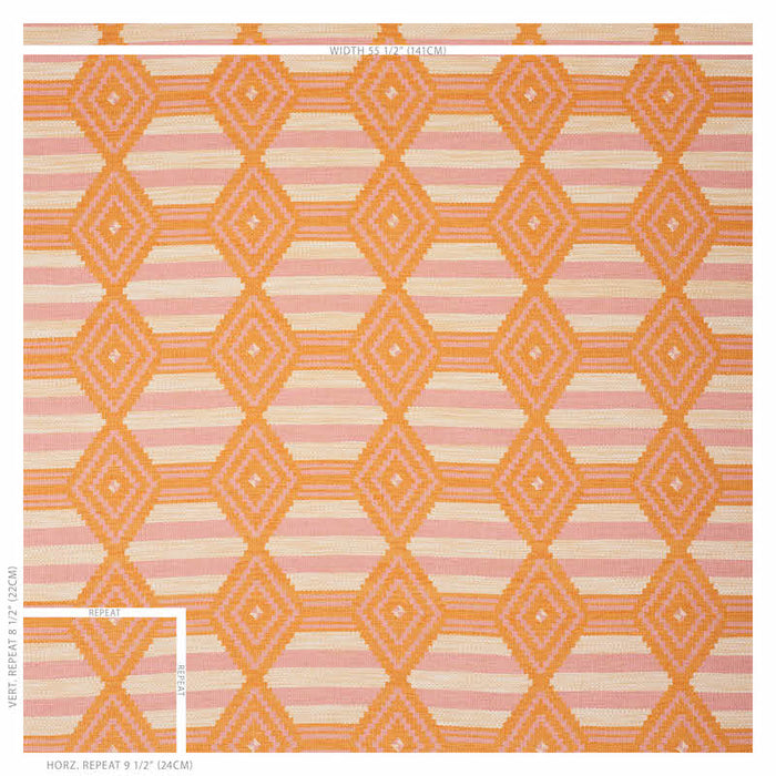 Schumacher Manta Performance Pink & Orange Fabric Sample 77440