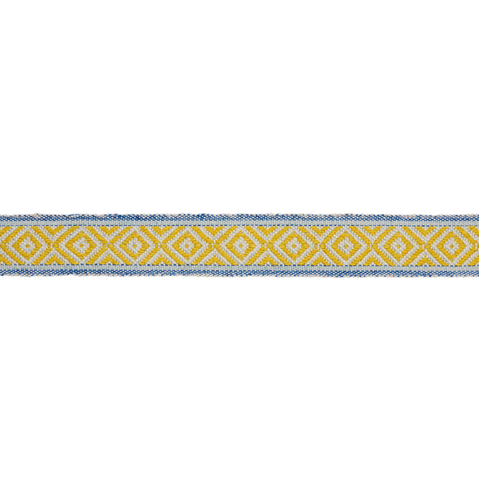 Schumacher Larson Handwoven Tape Yellow & Blue Trim 77460