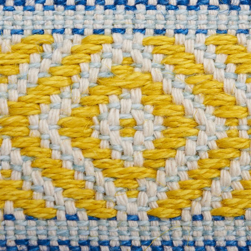 Schumacher Larson Handwoven Tape Yellow & Blue Trim 77460