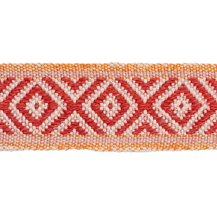 Schumacher Larson Handwoven Tape Red & Orange Trim 77462