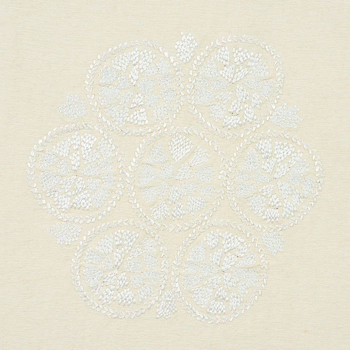 Schumacher Isla Hand Embroidery Ivory Fabric 77491