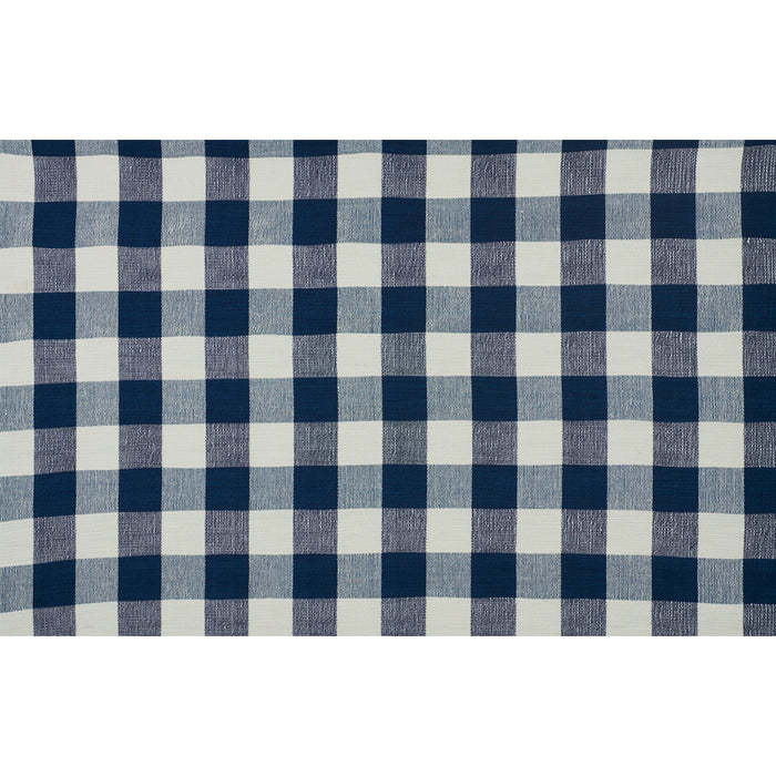 Schumacher Barnes Performance Check Blue Fabric 77550