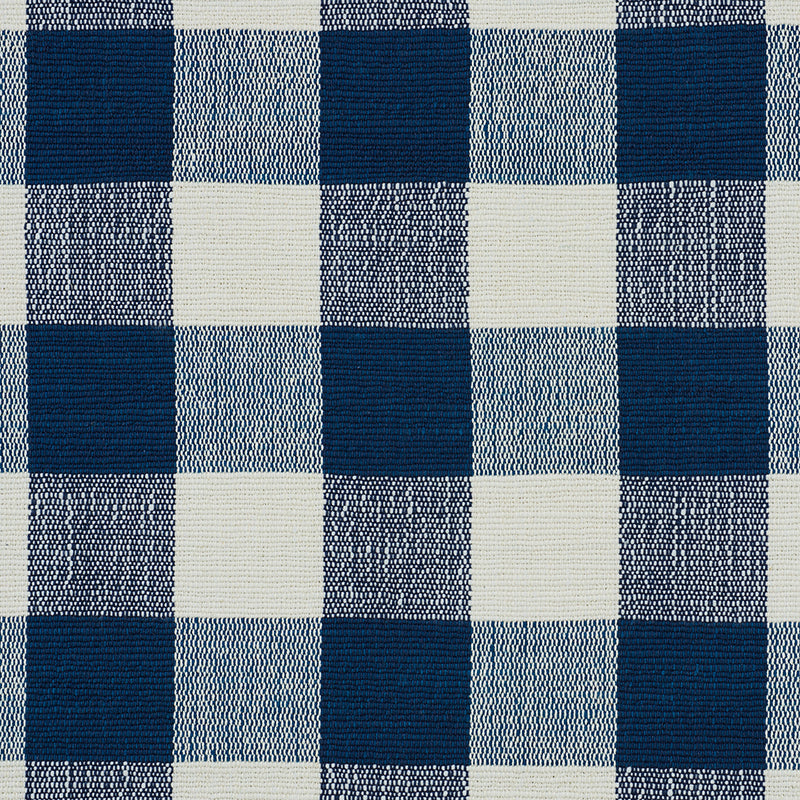 Schumacher Barnes Performance Check Blue Fabric Sample 77550