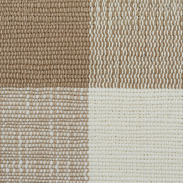 Schumacher Barnes Performance Check Natural Fabric Sample 77551