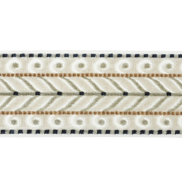 Schumacher Marion Velvet Tape Ivory Trim 77620