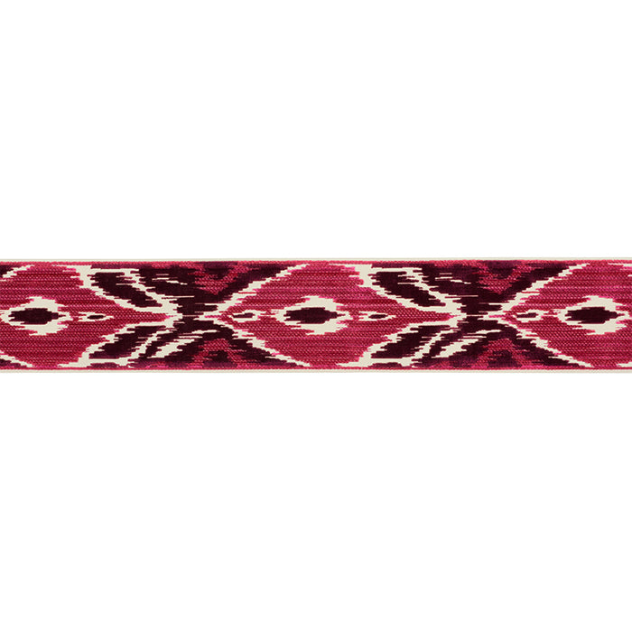 Schumacher Xenia Velvet Tape Magenta Trim 77631