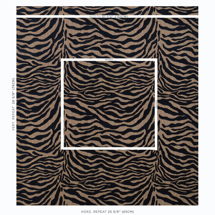 Schumacher Regine Strie Velvet Ebony Fabric 77771