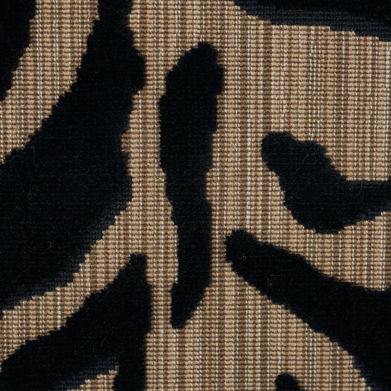 Schumacher Regine Strie Velvet Ebony Fabric Sample 77771