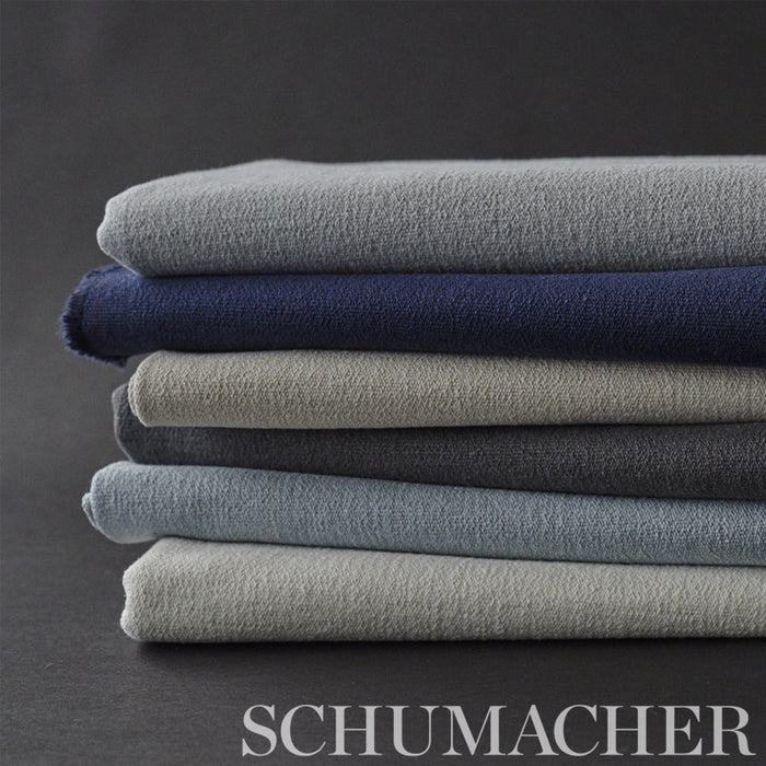 Schumacher Albert Performance Cotton Indigo Fabric 77804