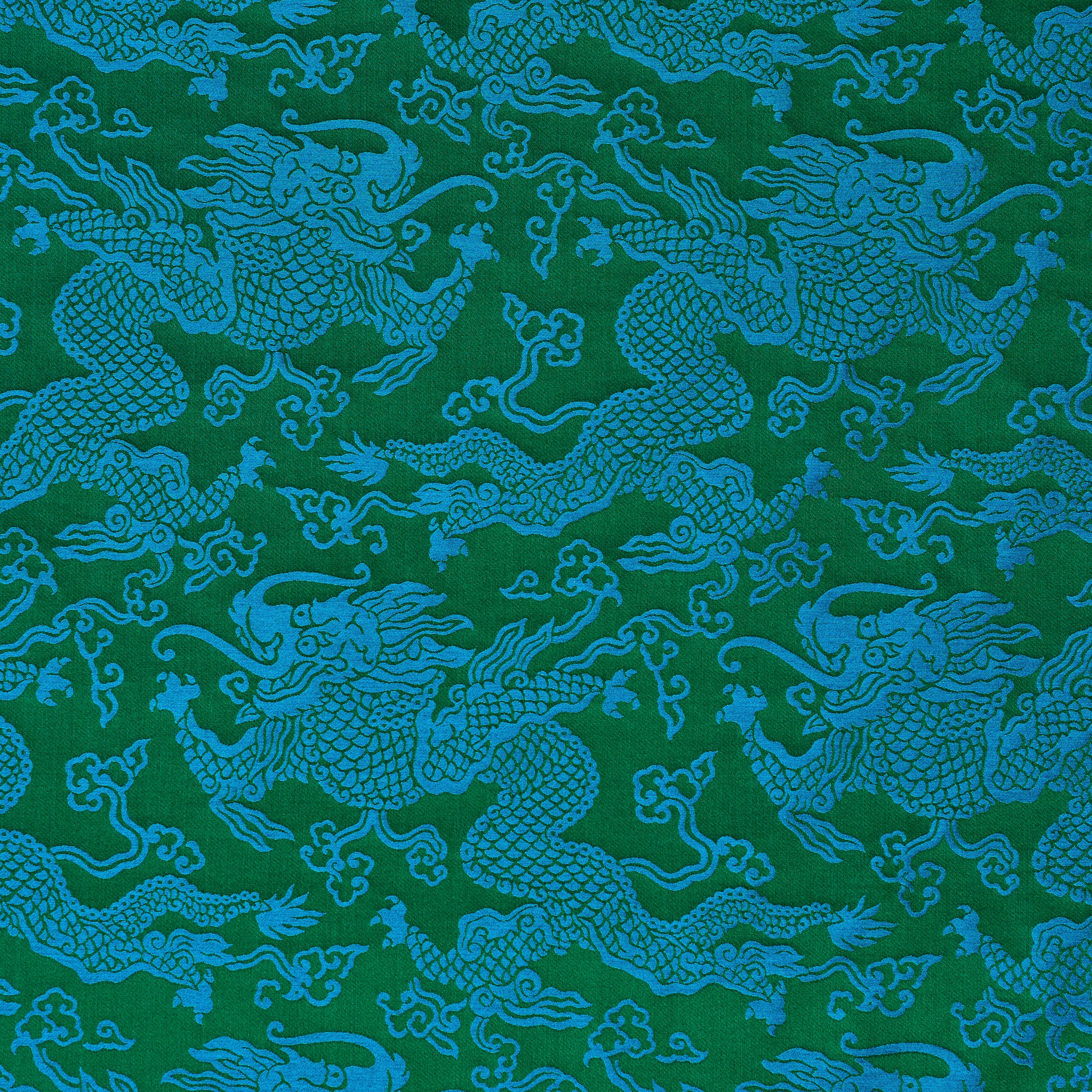 Schumacher Ruan Dragon Damask Emerald Fabric 78100