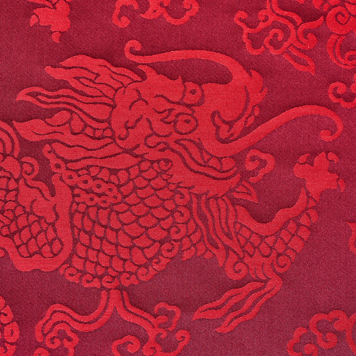 Schumacher Ruan Dragon Damask Garnet Fabric 78101