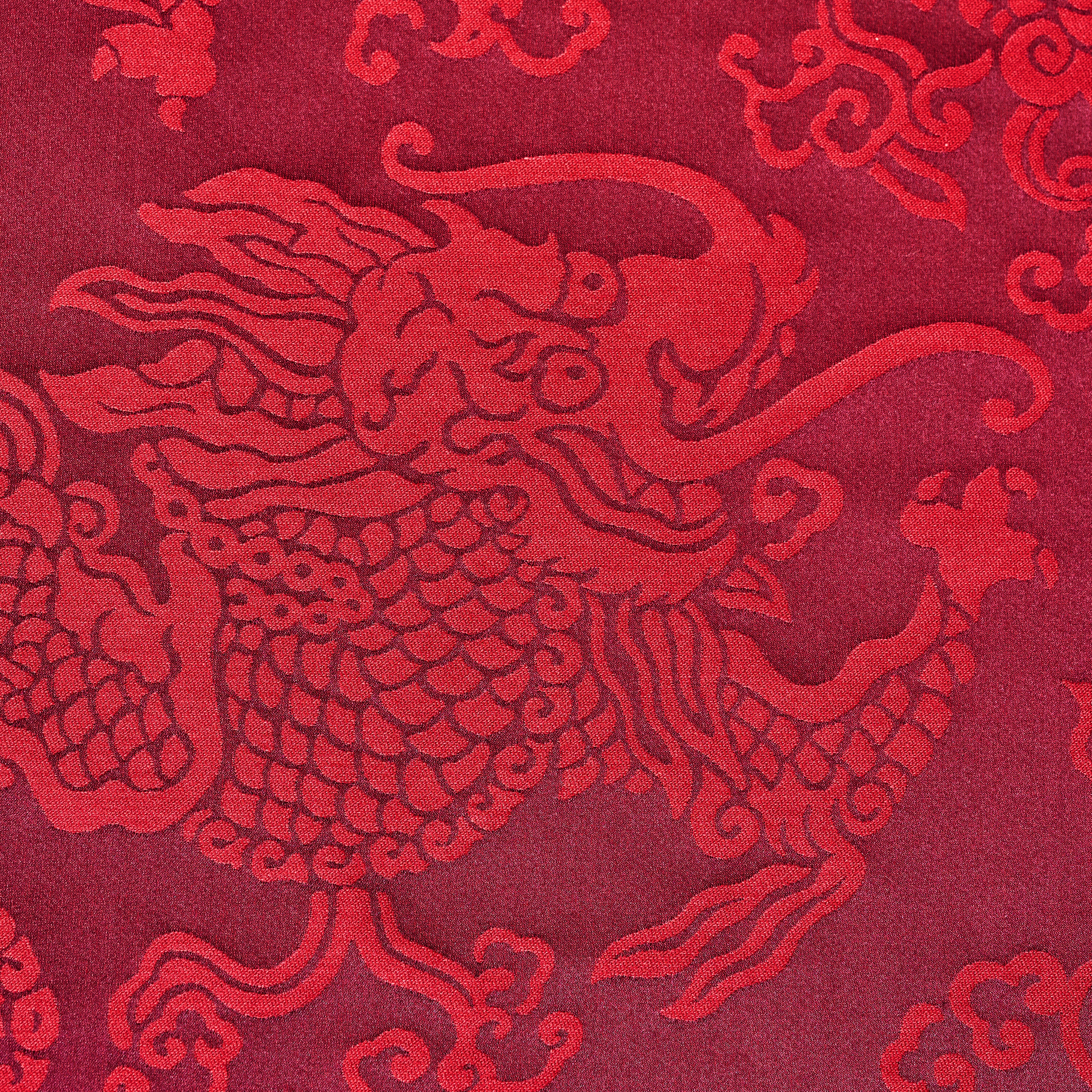 Schumacher Ruan Dragon Damask Garnet Fabric Sample 78101