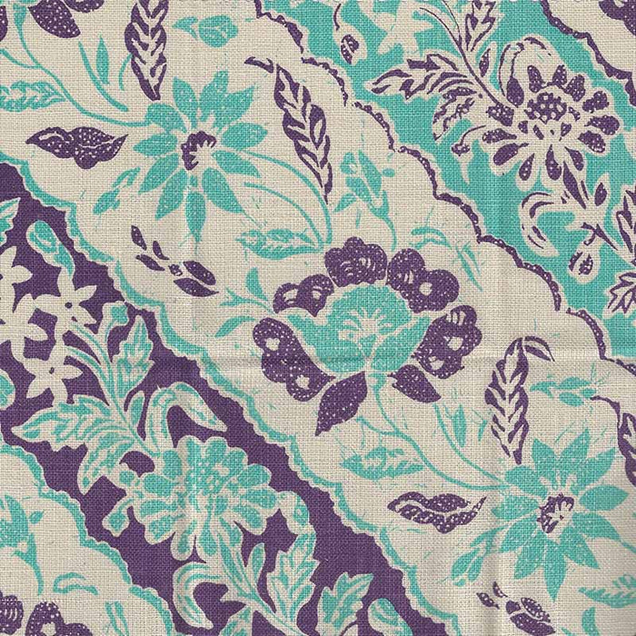 China Seas Lim Diagonal Turquoise Purple Fabric Sample 7810T-04