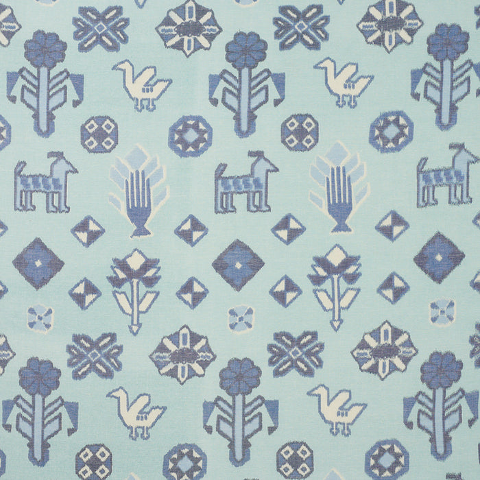 Schumacher Chuska Warp Print Blue Fabric Sample 78141