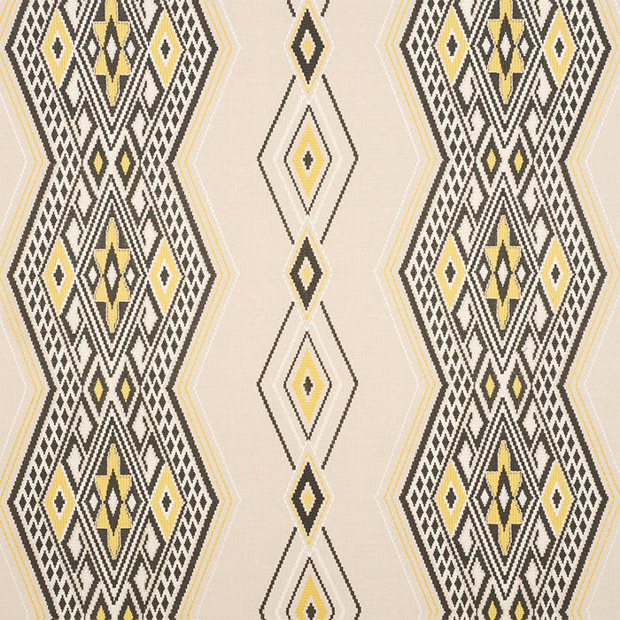 Schumacher Bayeta Embroidery Yellow & Neutral Fabric 78152